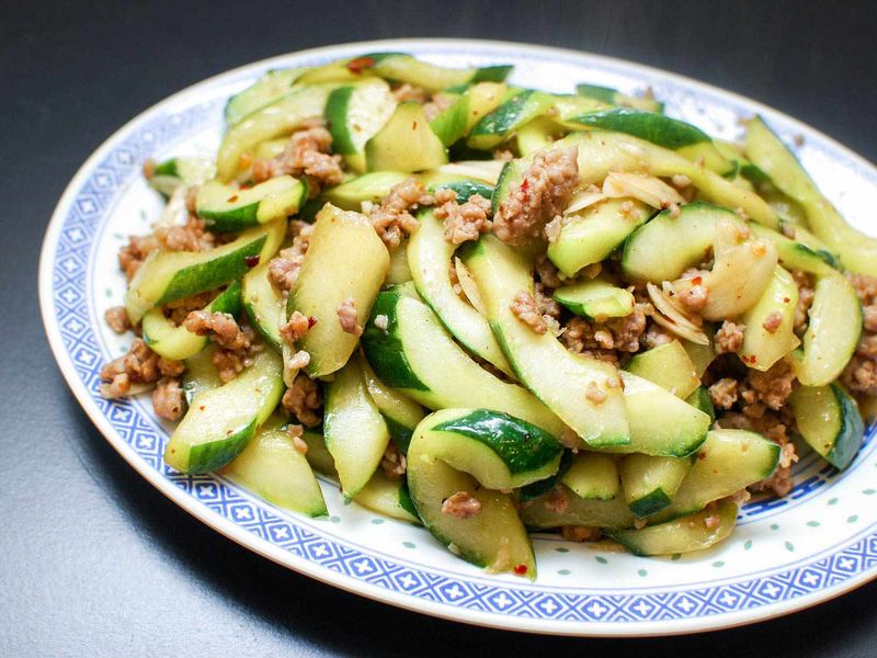 Cucumber – Warm Stir-Fried With Garlic