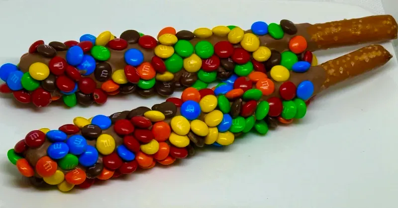 M&M's Chocolate-Dipped Pretzels