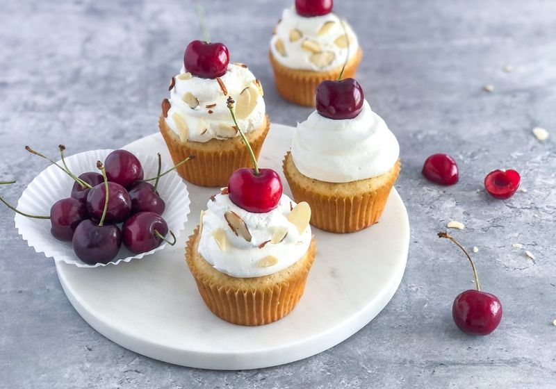 Cherry Bakewell Cupcakes
