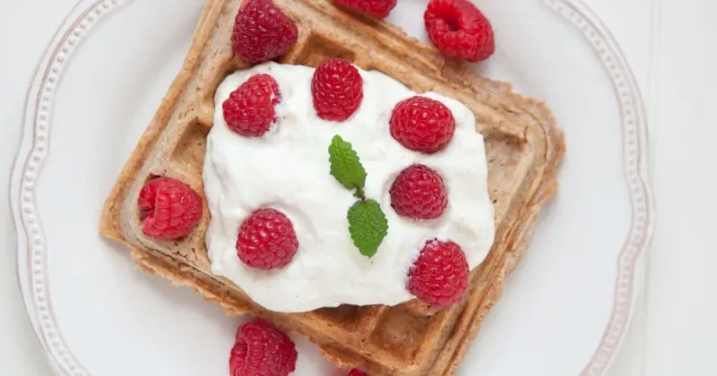Oat And Honey Waffles With Greek Yoghurt