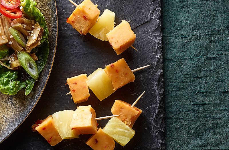 Cheese Cubes And Pineapple Sticks
