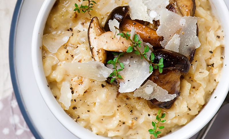 Creamy Mushroom And Thyme Risotto