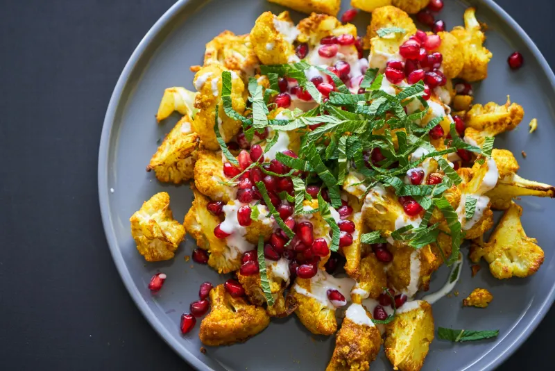 Roasted Cauliflower With Spiced Yogurt