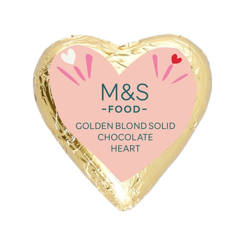 Golden Blond Solid Chocolate Heart