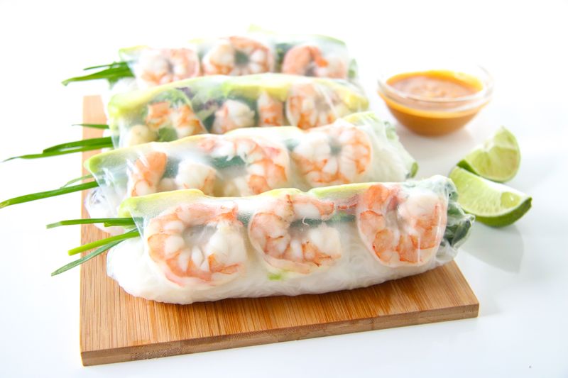 Prawn And Avocado Rice Paper Wraps