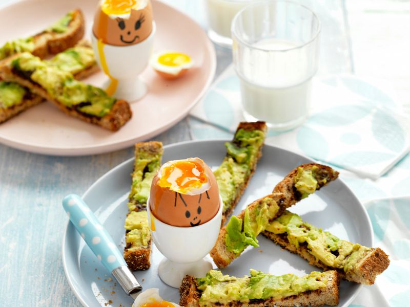 Boiled Eggs With Avocado And Wholegrain Soldiers