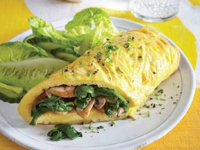 Spinach And Mushroom Omelette