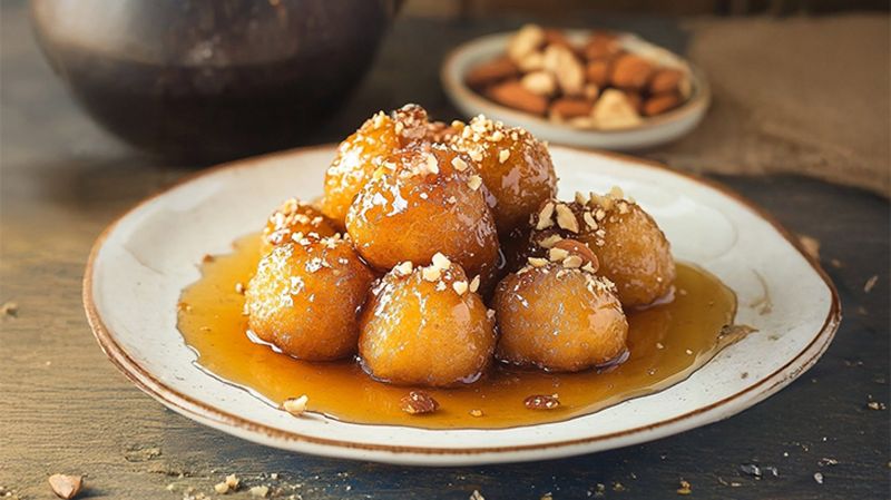Loukoumades With Honey And Nuts