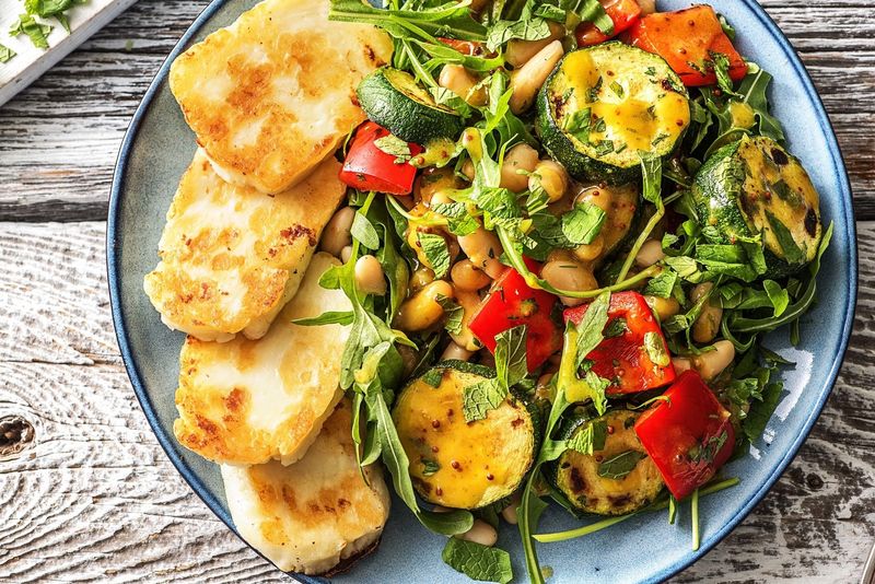 Roasted Vegetable And Halloumi Salad