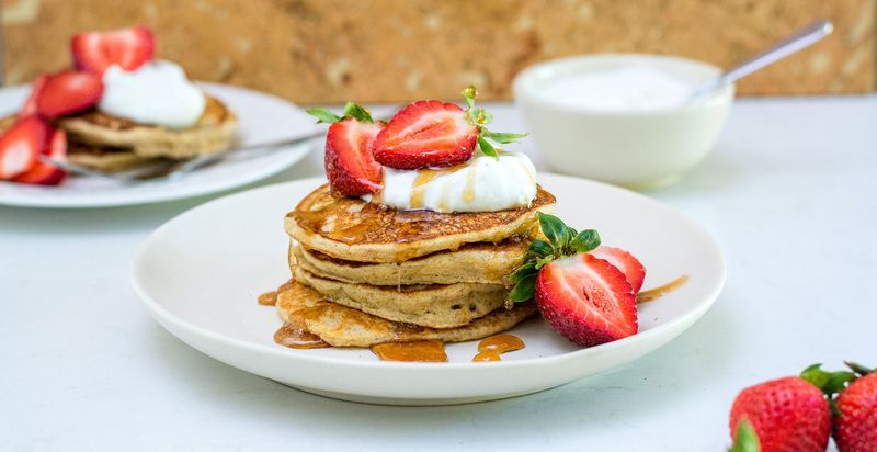 Wholegrain Pancakes With Fruit And Yoghurt