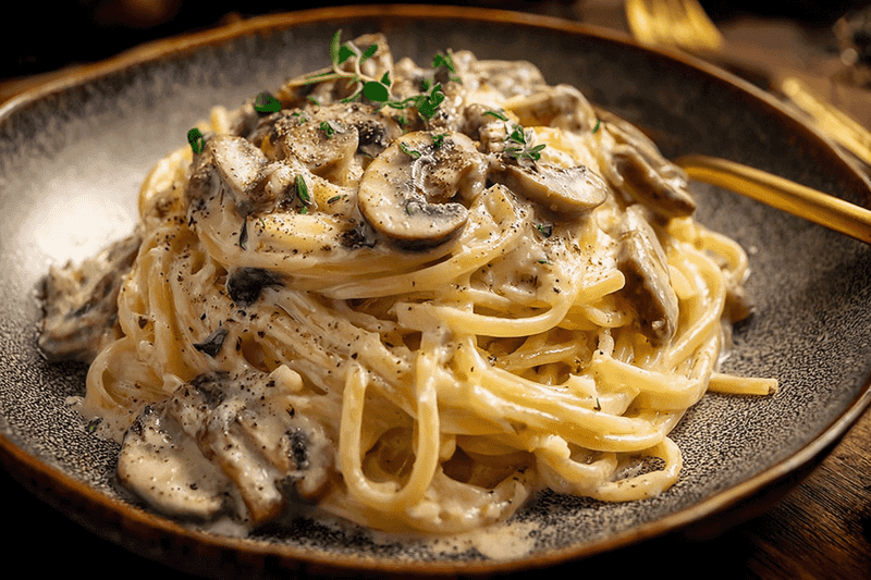 Pasta With Mushroom And Cream Sauce