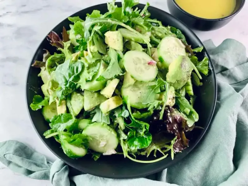 Basic Salad With Lettuce, Cucumber And Tomato