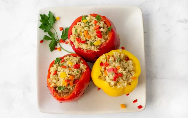 Stuffed Peppers With Quinoa And Mediterranean Vegetables