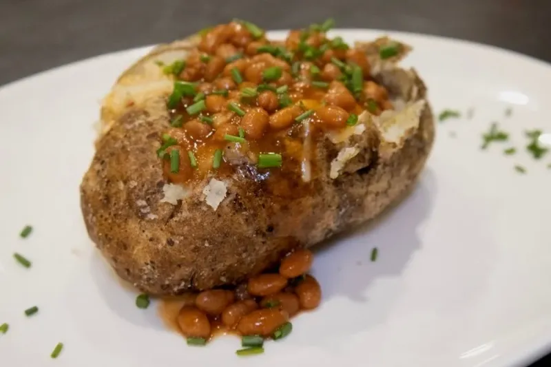 Jacket Potatoes With Cheese And Beans