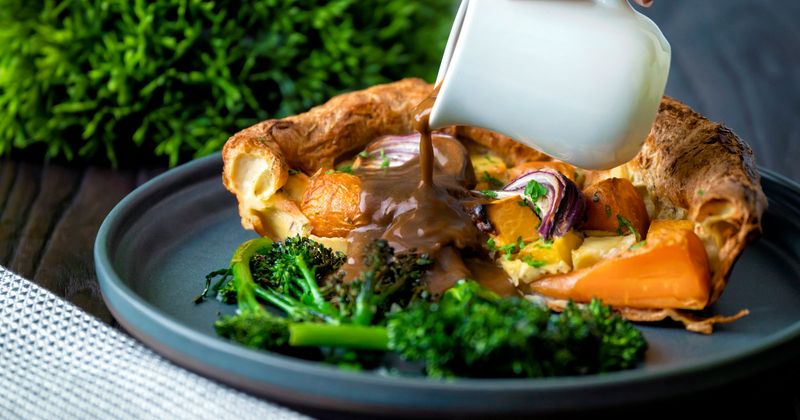 Roasted Root Vegetables And Herb Gravy