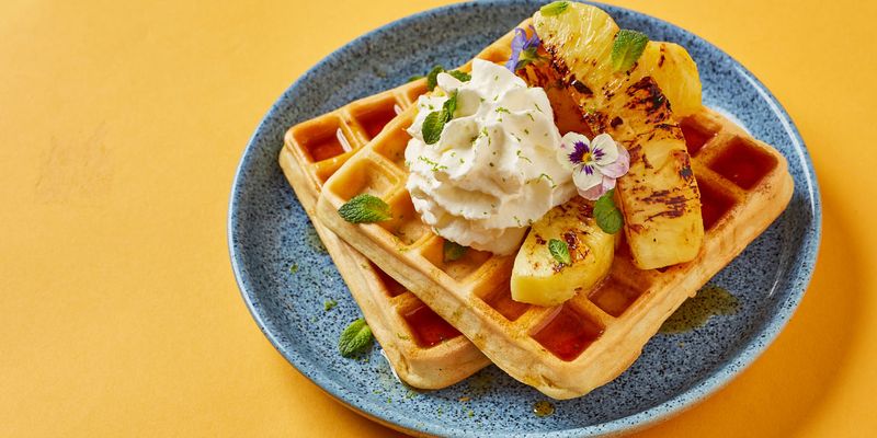 Coconut Waffles With Mango And Lime