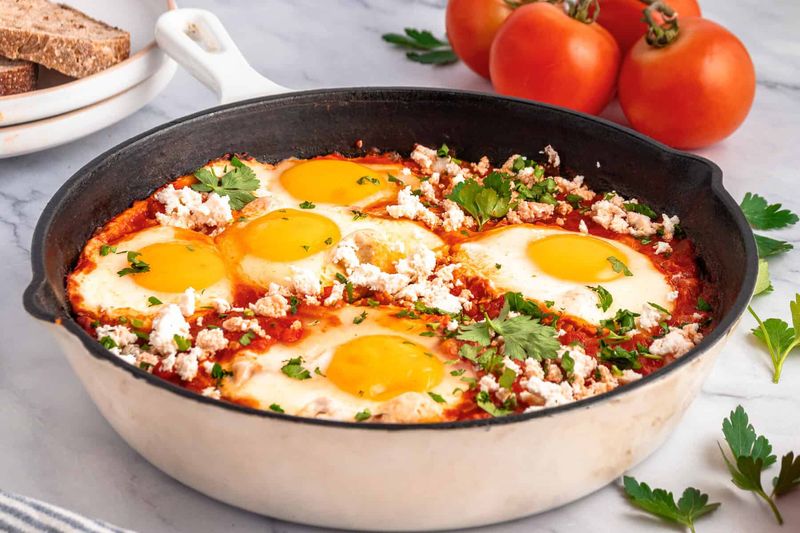 Shakshuka-Style Eggs With Tomatoes