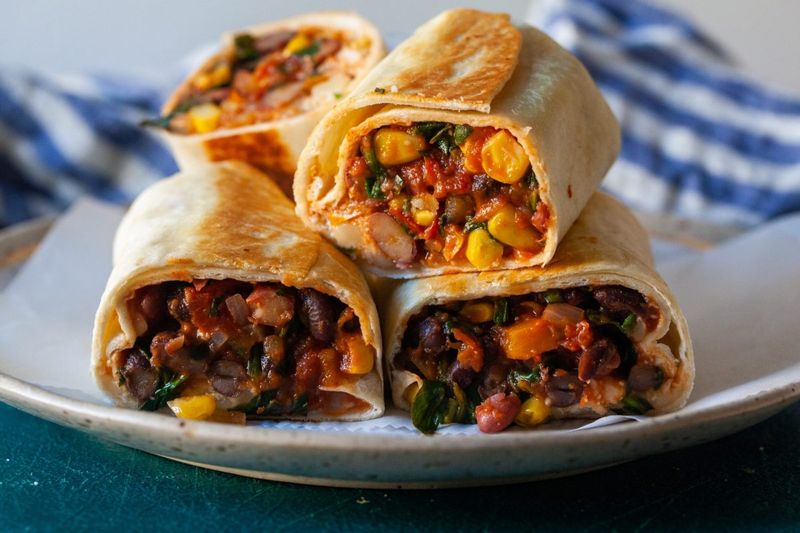 Black Bean And Veg Breakfast Burrito