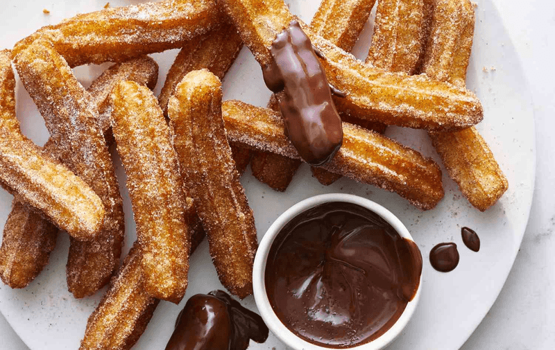 Churros With Chocolate In Spain
