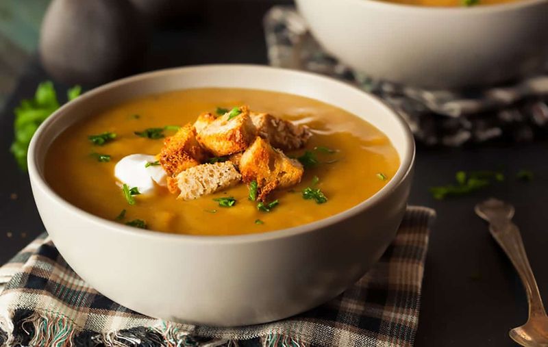 Homemade Soup With Crusty Bread