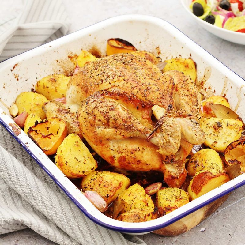 Roast Chicken With Roast Potatoes