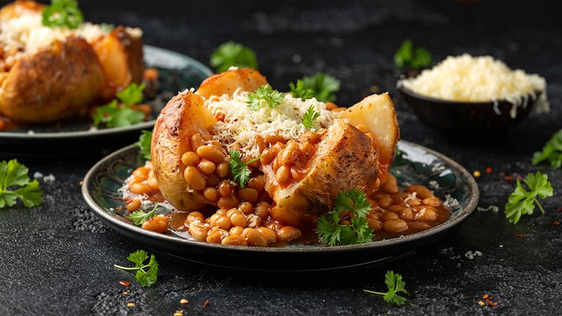 Jacket Potato With Cheese And Beans