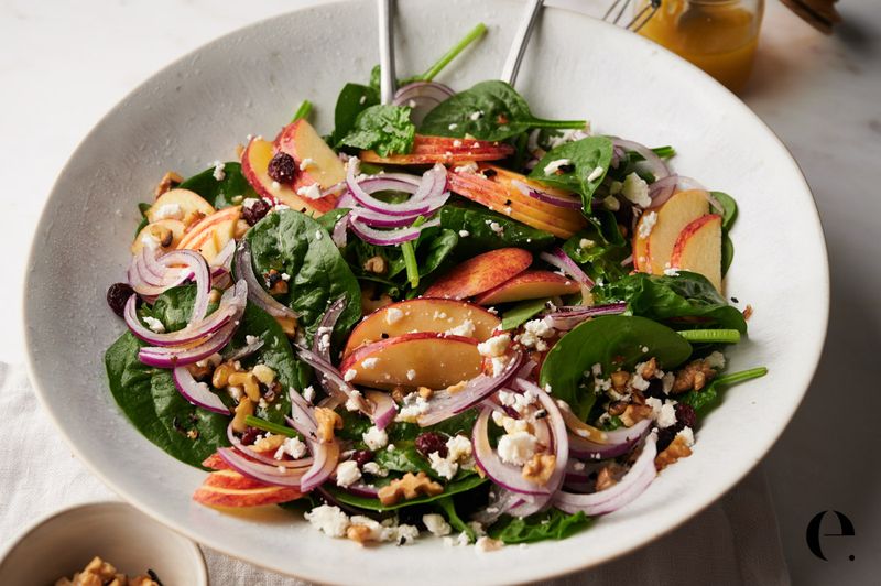 Spinach And Apple Walnut Salad With Honey Dressing