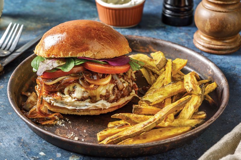 Beef Burgers With Oven Chips