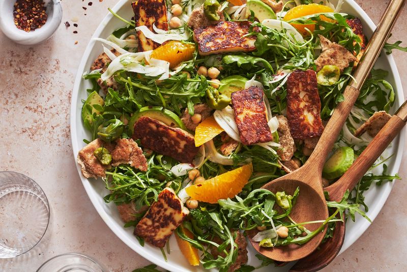 Halloumi, Carrot And Orange Salad