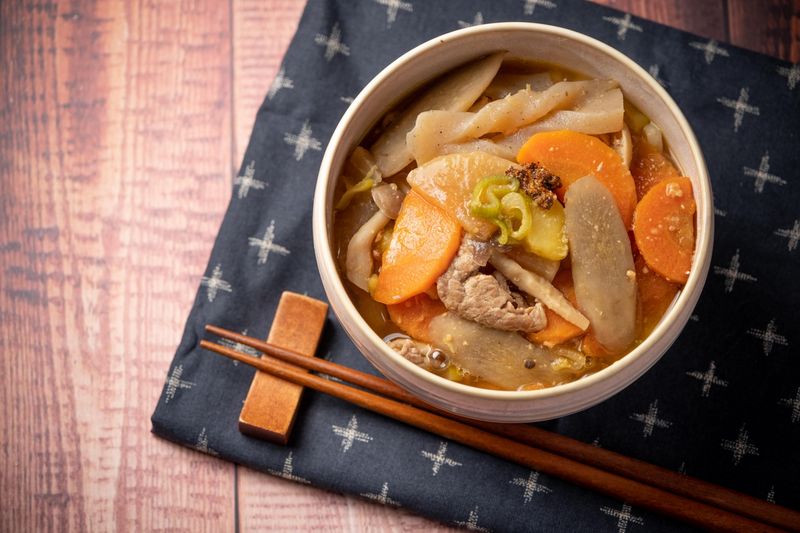 Satsumaimo Tonjiru (Sweet Potato And Pork Soup)