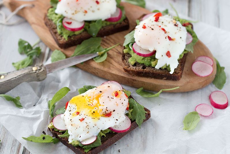 Avocado On Wholegrain Toast With Poached Egg