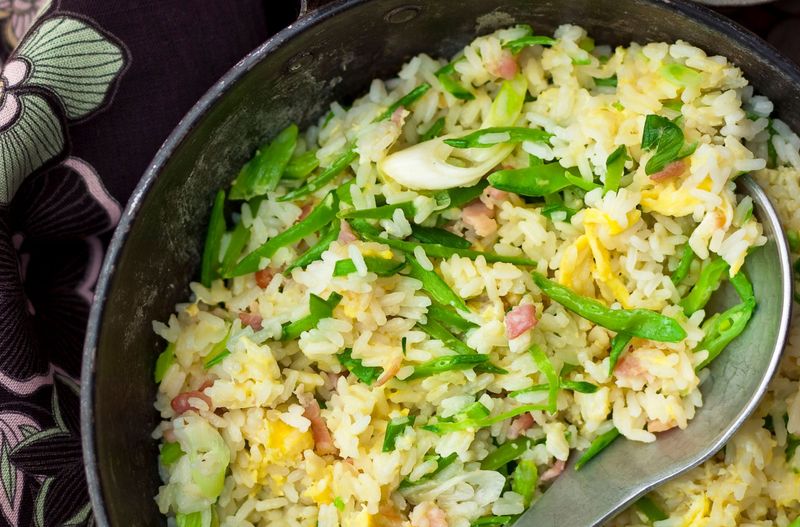 Egg Fried Rice With Spring Onions