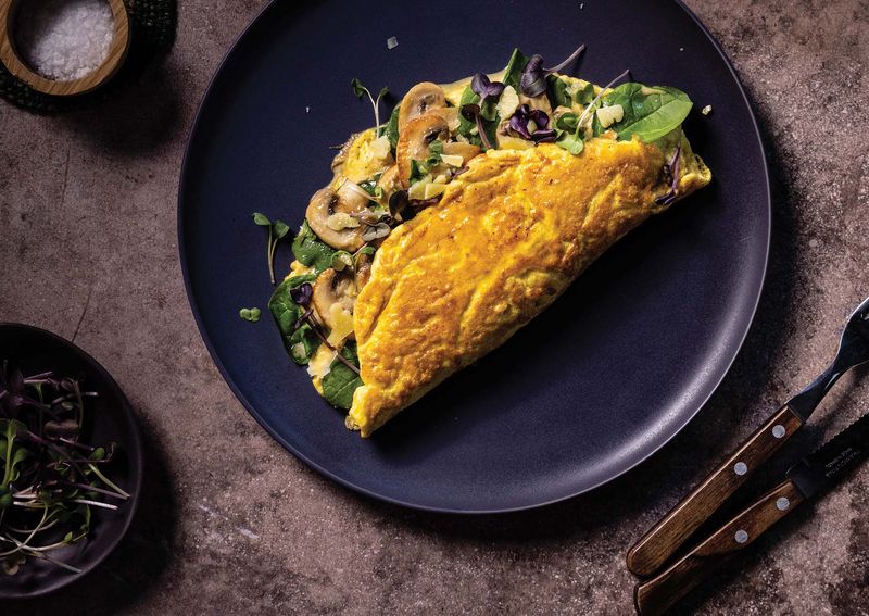 Omelette With Mushrooms And Spinach