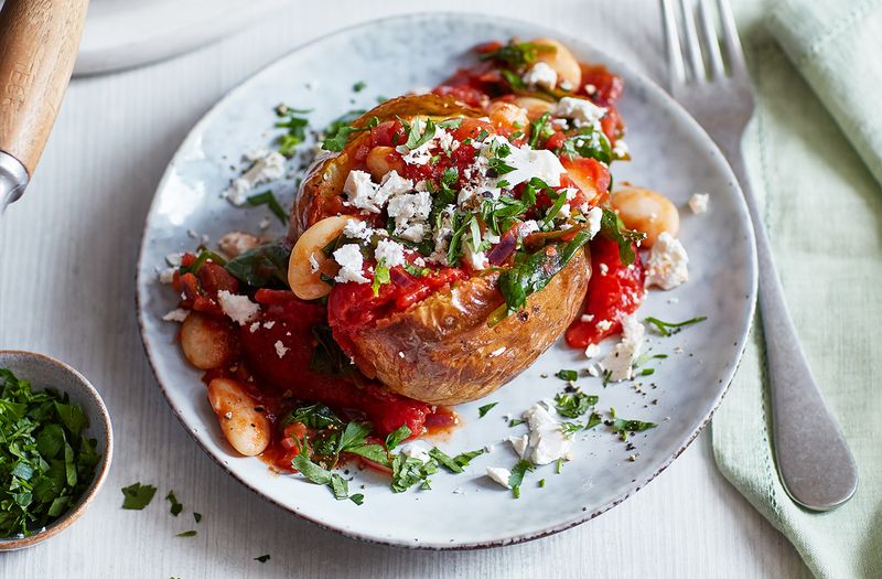 Baked Potatoes With Tinned Beans
