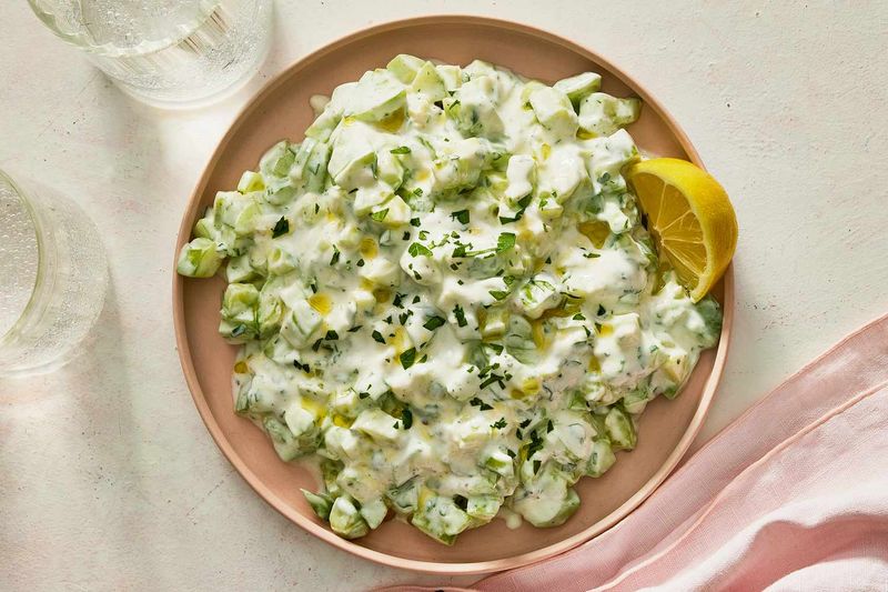 Cucumber Mint Yoghurt Bowl With Seeds