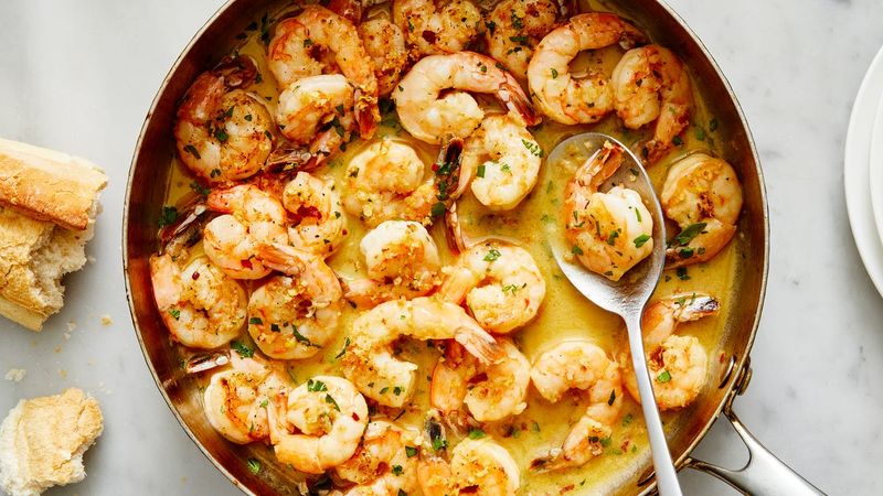 Garlic Butter Prawns With Crusty Bread