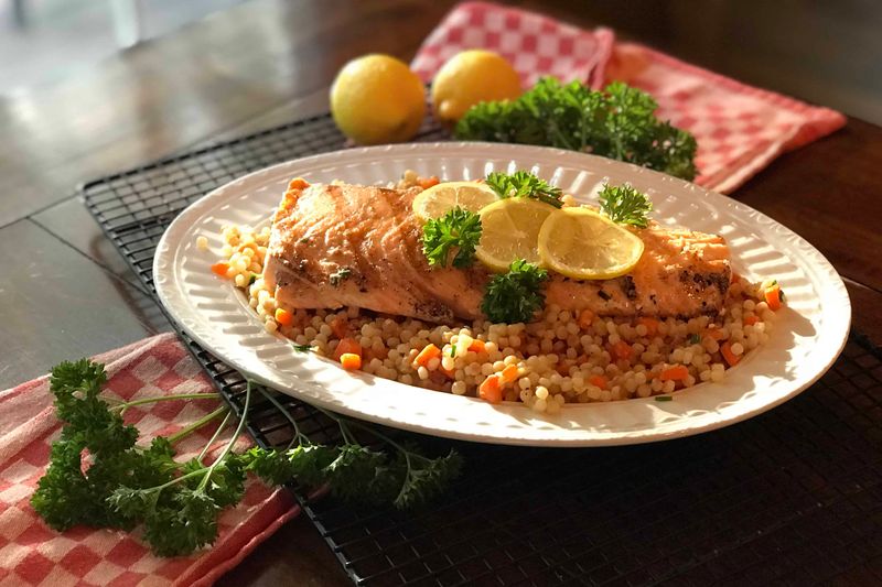 Lemon And Herb Grilled Salmon With Couscous