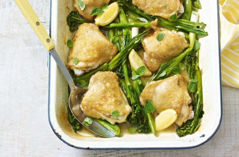 Chicken And Spring Vegetable Traybake