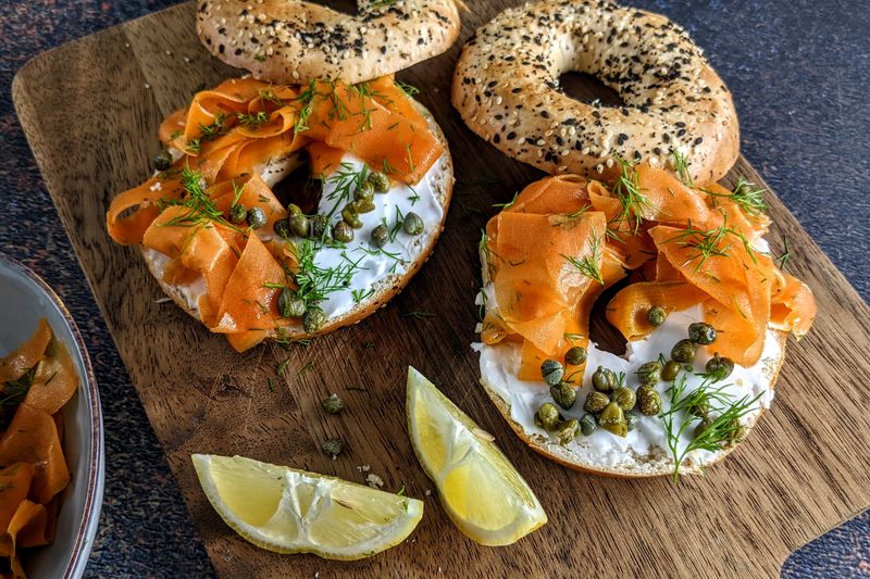 Smoked Salmon And Cream Cheese Bagel