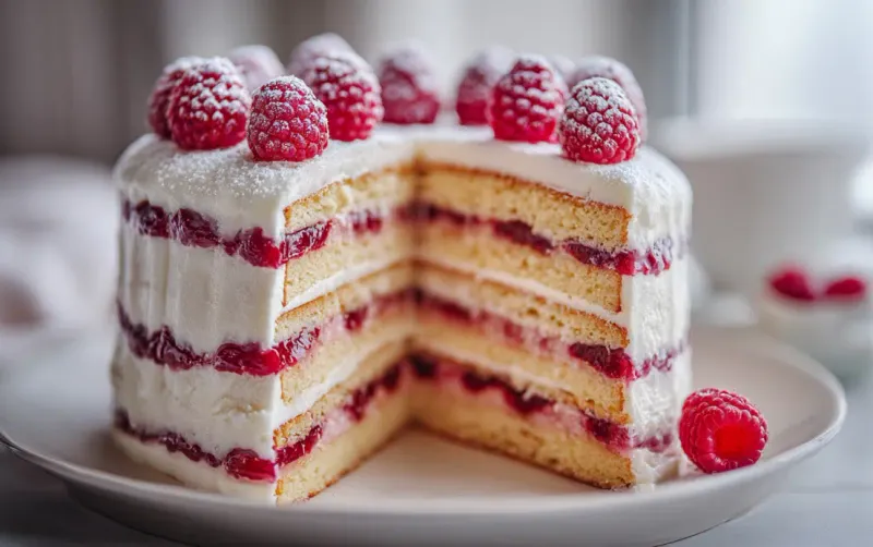 Raspberry And White Chocolate Cake