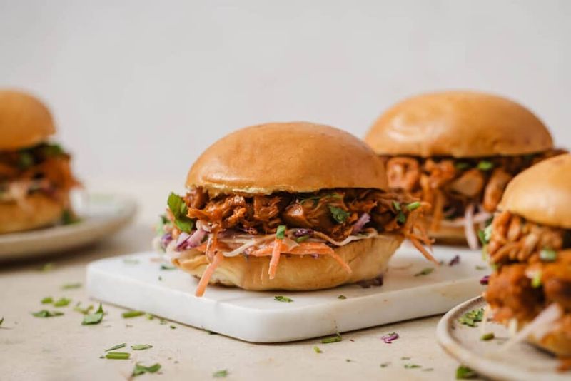 Pulled BBQ Jackfruit Sliders