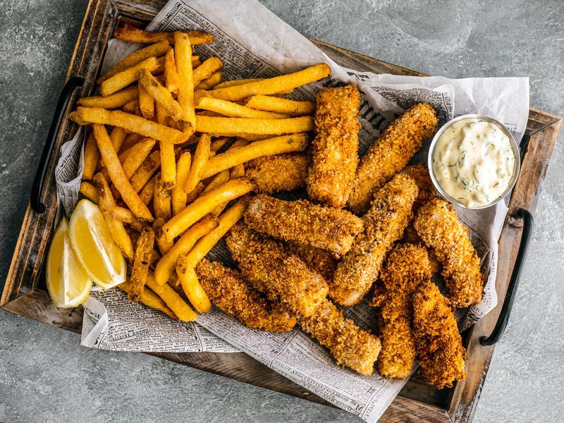 Fish Fingers And Chips As A Dinner Centrepiece