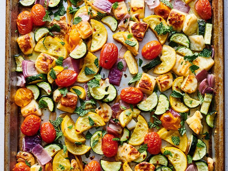 Halloumi And Vegetable Traybake