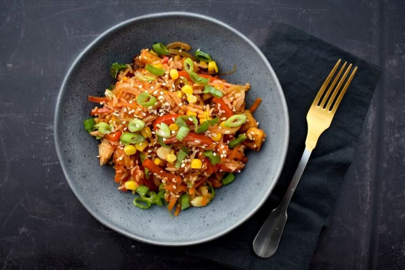 Fried Rice Using Frozen Vegetables