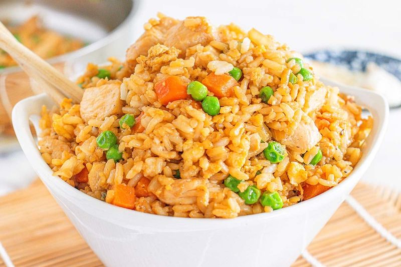 Chicken Fried Rice With Frozen Vegetables