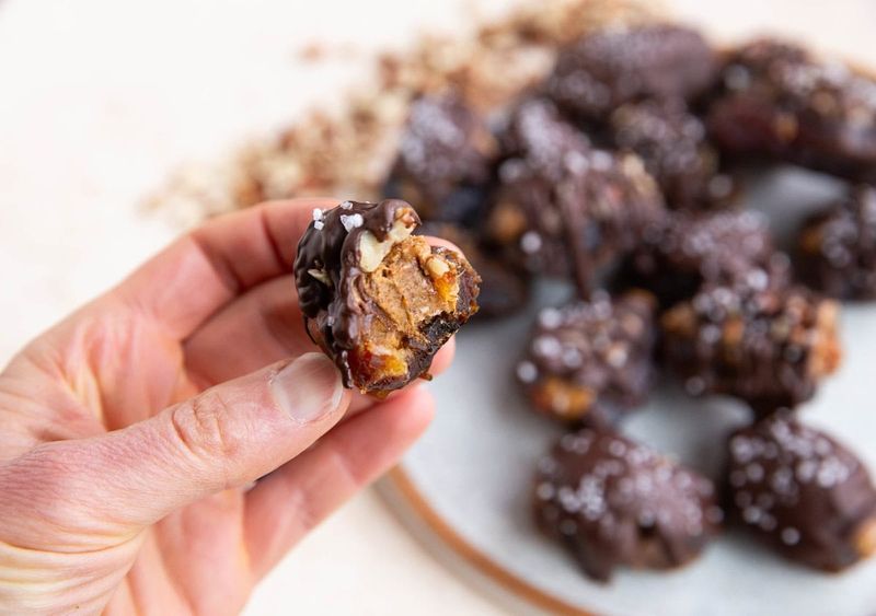 Dates Stuffed With Nut Butter And Cocoa
