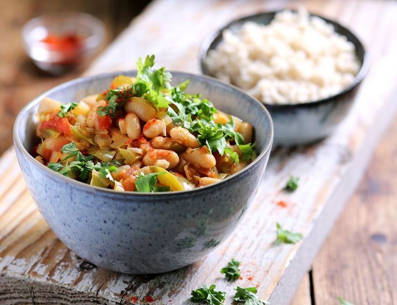 Bean And Vegetable Chilli With Rice