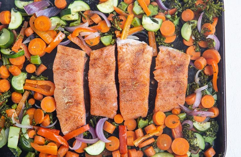 Baked Salmon With Mixed Vegetables