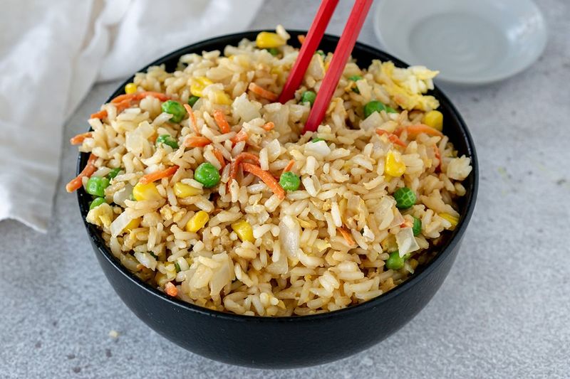 Egg Fried Rice With Frozen Vegetables