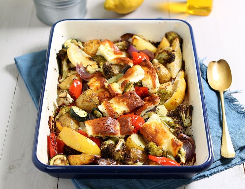 Halloumi And Vegetable Traybake